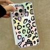 Для iPhone 16 15 14 13 12 7 8 Plus Pro Max 16e 11 SE 2020 XS XR 5G Чехол для телефона Модный Корейский Милый Леопардовый Принт Вихревой Узор