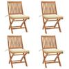 VidaXL Set of 4 Folding Garden Chairs with Cushions, Patio Seats, Dining Chairs, Patio Furniture 3072809