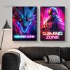 Dragon Assassin Space Armor Gaming Zone Canvas Posters Prints Wall Art Pictures Modern Gamer Bedroom Esports Room Decor Gifts
