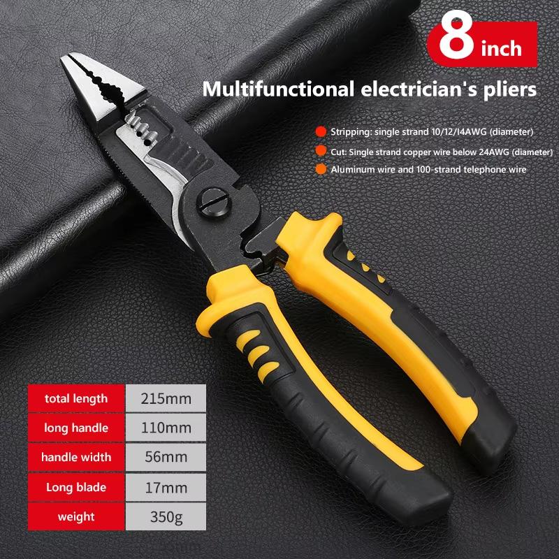 Многофункциональные ножницы для зачистки проводов 9-в-1, плоскогубцы для зачистки электрических проводов, режущие кабель, с плоскогубцами для измерения электричества