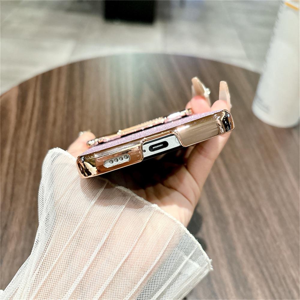 For Xiaomi Mix Flip 2 Case Hinge Protection Rhinestone Glitter PC Phone Cover