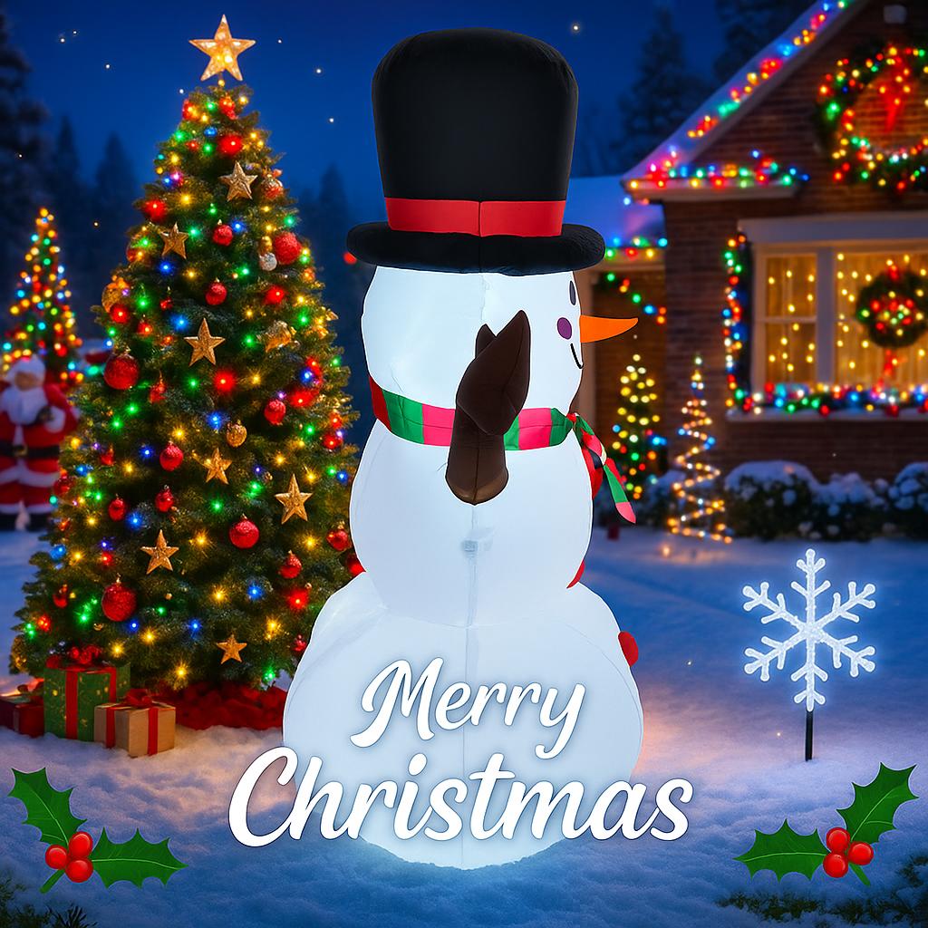 5.2FT Xmas Inflatable Yard Decor LED Snowman Toy Christmas Outdoor Home Decoration Ornament Festive Gift Supplies Holiday Decor