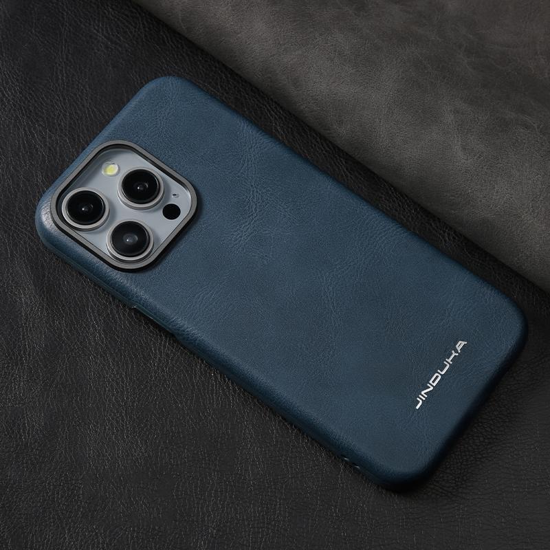 Для iPhone 16 15 14 Plus 13 12pro Max кожаный металлический кнопочный чехол для Magsafe Magnetic Wireless Charge Pc Hybird Pu Hard Case Cover