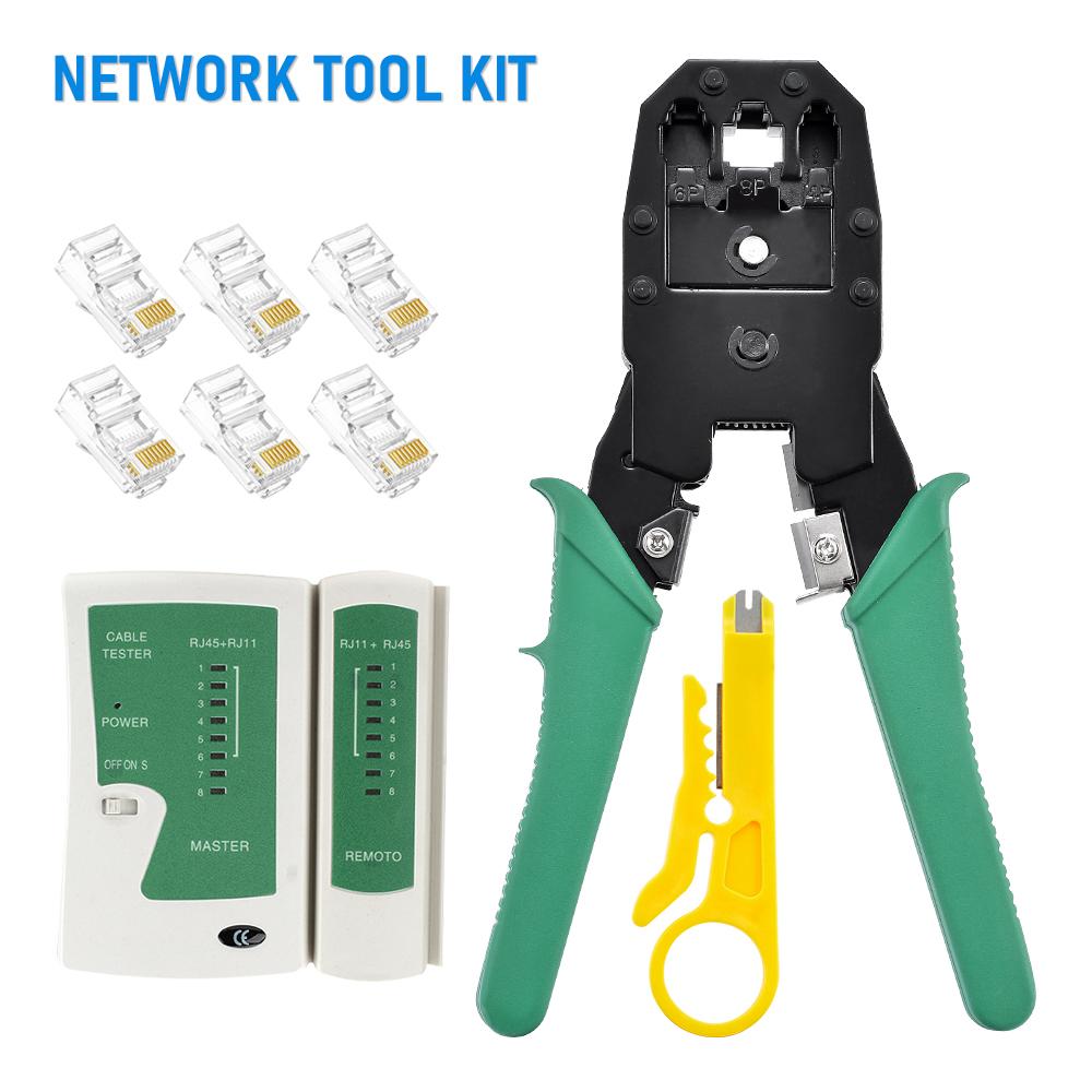 Тестер сетевого кабеля LAN UTP Отвертка Инструмент для зачистки проводов RJ45 RJ11 Разъем Компьютерная сеть Обжимные клещи Набор инструментов