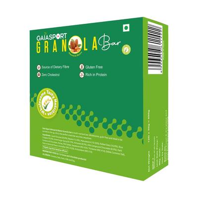 Батончики Гранола с Миндалем и Изюмом (12 шт, 50 г), Granola Bar Almond & Raisin, Gaia