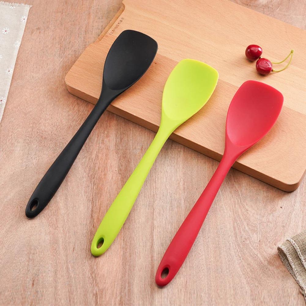 Heat Resistant Kitchen Spatula Silicone Salad Mixing Spoon Duck Tongue Shovel  Butter