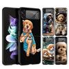 Жесткий ПК чехол для телефона Samsung Galaxy Z Flip 7 6 5 4 Черная крышка для Galaxy Z Flip 3 Складной противоударный Мультяшные собаки Fundas Сумка