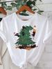 WomenS Christmas Tree Kitten Graphic TShirt Cozy Crew Neck Short Sleeve Summer Sleeved Harajuku Streetwear Tops Tees