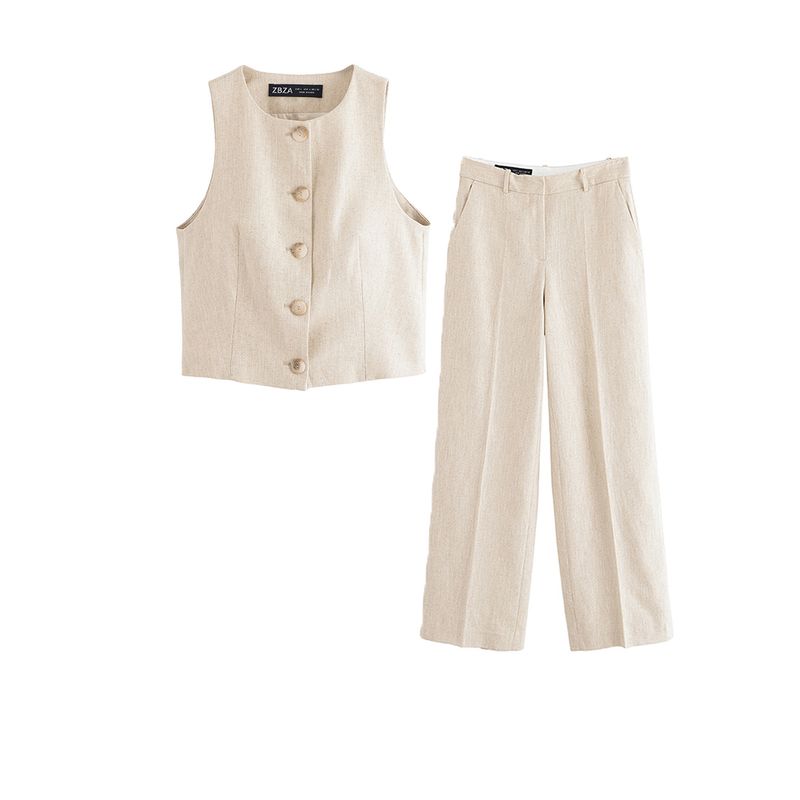 Kaslead New Arrival Women's Fashion Style Herringbone Twill Vest Casual Pants 2949761 3104761