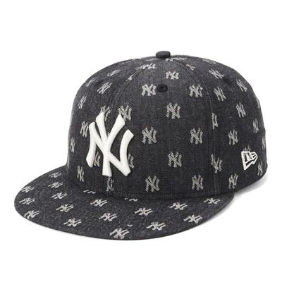 Кепка 59FIFTY MLB Монограмма Жаккард NY 7 5950 MLB JAQ NEYYAN BLK CHR 14388853 NER36C6673 [New Era] Черный/Хром 1/2