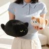 Soft Cat Stuffed Toy Fluffy Siamese Cat Plush Doll Resting Kitten Plush Doll  Birthday Gift