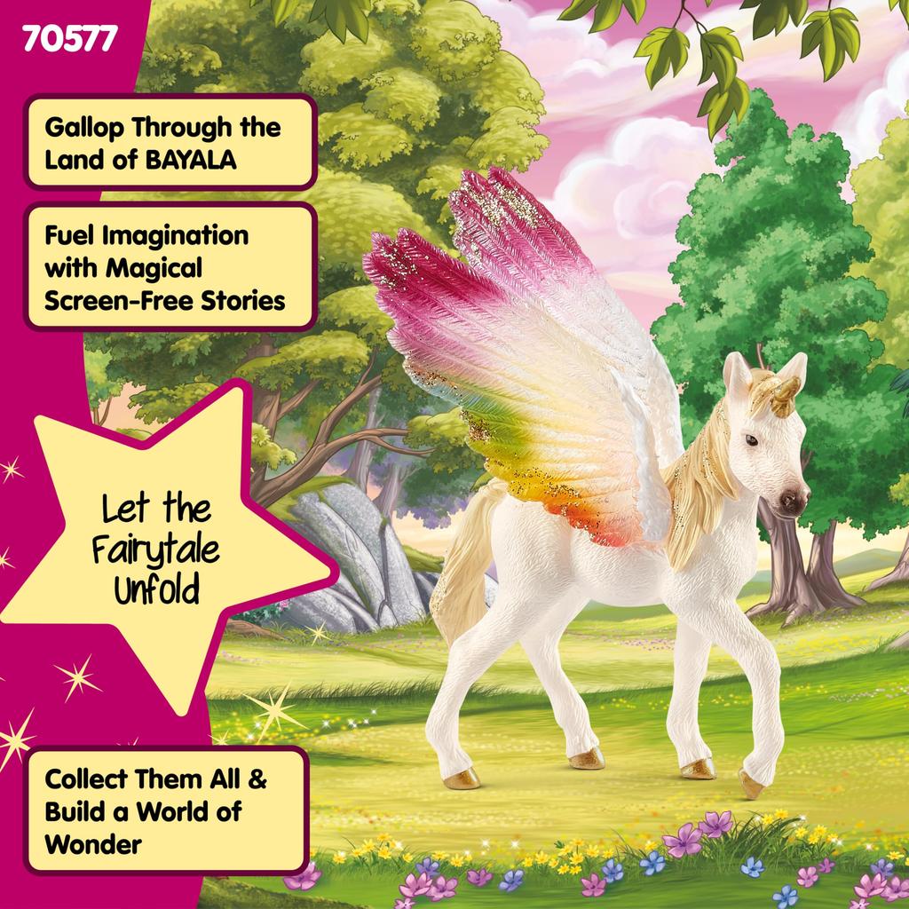 Фигурка Schleich Bayala Крылатый Радужный Единорог 70577 (малыш)