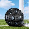 Black And White Stripes With Star Printed Size 5 Soccer Balls, High-Quality, Anti-Slip, Protective Football, A Unique Gift ,Birthdays,Christmas Gifts