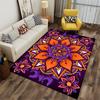 Colorful Mandala Flower Pattern Carpet, Orange and Purple Home Decor Rug Suitable for use as an anti-slip for living room bedroom sofas