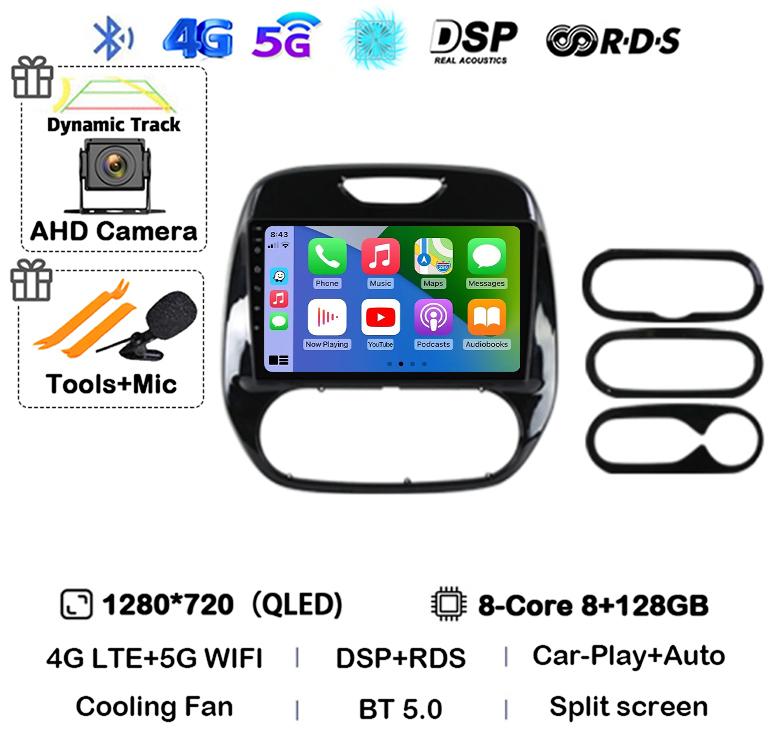 Android 14 Carplay Auto для Renault Captur CLIO Samsung QM3 2011-2018 Автомобильный радиоприемник Стерео GPS Мультимедиа Видеоплеер 360 Камера 4G