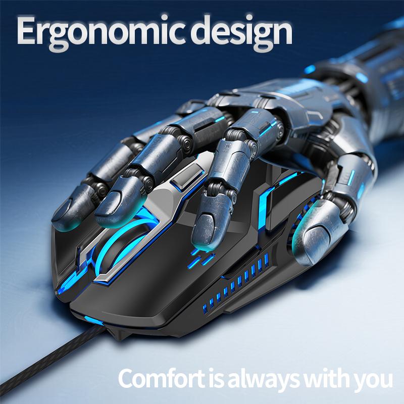 Wired Mouse Six Keys Luminous Game E-Sports Machinery Computer Accessories