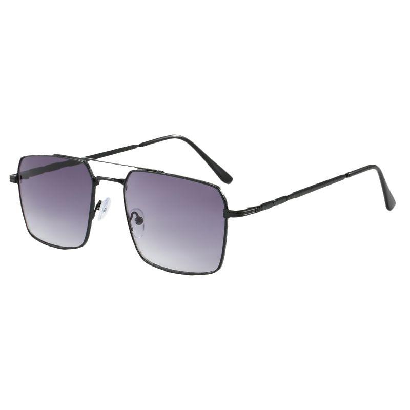 Солнцезащитные очки для взрослых с большой оправой, модные, с двумя лучами, квадратной оправой, для мужчин и женщин, для активного отдыха, универсальные, металлические очки