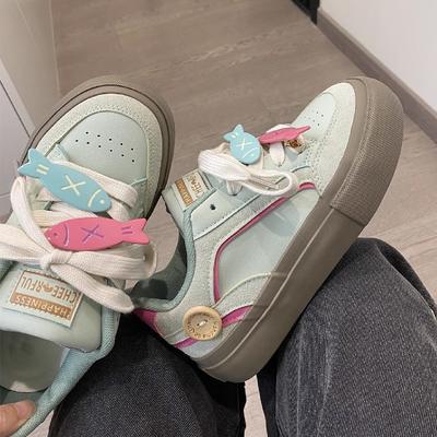 Нишевый дизайн, толстая подошва, легкие кеды, женские, 2024, осень, новые, трендовые, универсальные, ретро, спортивные, универсальные, повседневные туфли