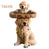 Garden Dog Sculpture Easy To Move Standing Bird Feeder Bird Bath Waterproof Mini Yard Statues Ornament for Lawn Garden Yard Decor