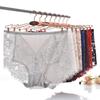 Сексуальные женские кружевные трусы со средней талией, сексуальные удобные хлопковые дышащие бесшовные женские трусы с промежностью