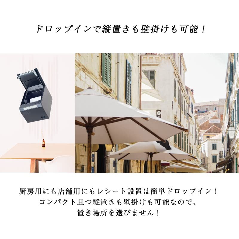 Wasin Tech Receipt Thermal Kitchen POS USB Serial with 58mm and 80mm Receipt Commercial Use WS-S300L Printer, Printer, Printer, Register, LAN,