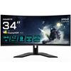 Игровой монитор - GIGABYTE - G34WQCP - 34" Изогнутый - WQHD 3440 x 1440 - 180 Гц 1 мс FreeSync Premium