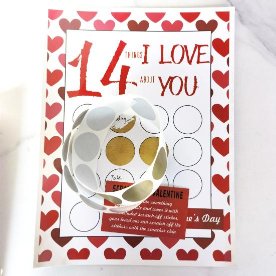 1 комплект скретч-карт «Любовь о 14 вещах, которые я тебе» ко Дню святого Валентина, скретч-карта с романтическим принтом