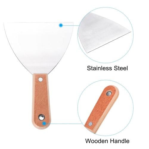 PATIKIL 12.5cm Scraper, Putty Knife, Petty Knife, Stainless Steel Blade, Wooden Handle, for Wall Paint Repair and Wallpaper Removal
