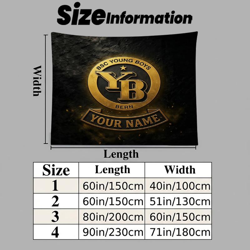 Custom Name BSC Young Boys Printed Tapestry – Wall Hanging for Bedrooms, Dorms, and Home Decor