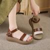 Thick Bottom Sandals Women Round Head One Strap With Skirt French Soft Bottom Beach Sandals Slippers Outer Wear