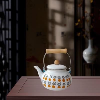 Эмалированный чайник для чая, кофейник, 2,5 л, декоративный чайник с ручкой, фарфоровый чайник для воды