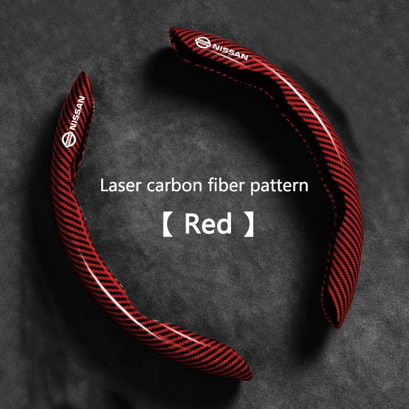 ASD1 2pcs Carbon fiber Car Steering Wheel Cover Anti-slip Protection Cushion For Nissan Nismo X-trail Qashqai Note Juke Sentra Patrol