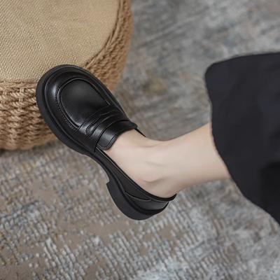 Настоящие кожаные туфли в британском стиле, новые весенние туфли без застежек на толстой подошве, мягкие туфли-лоферы, универсальные