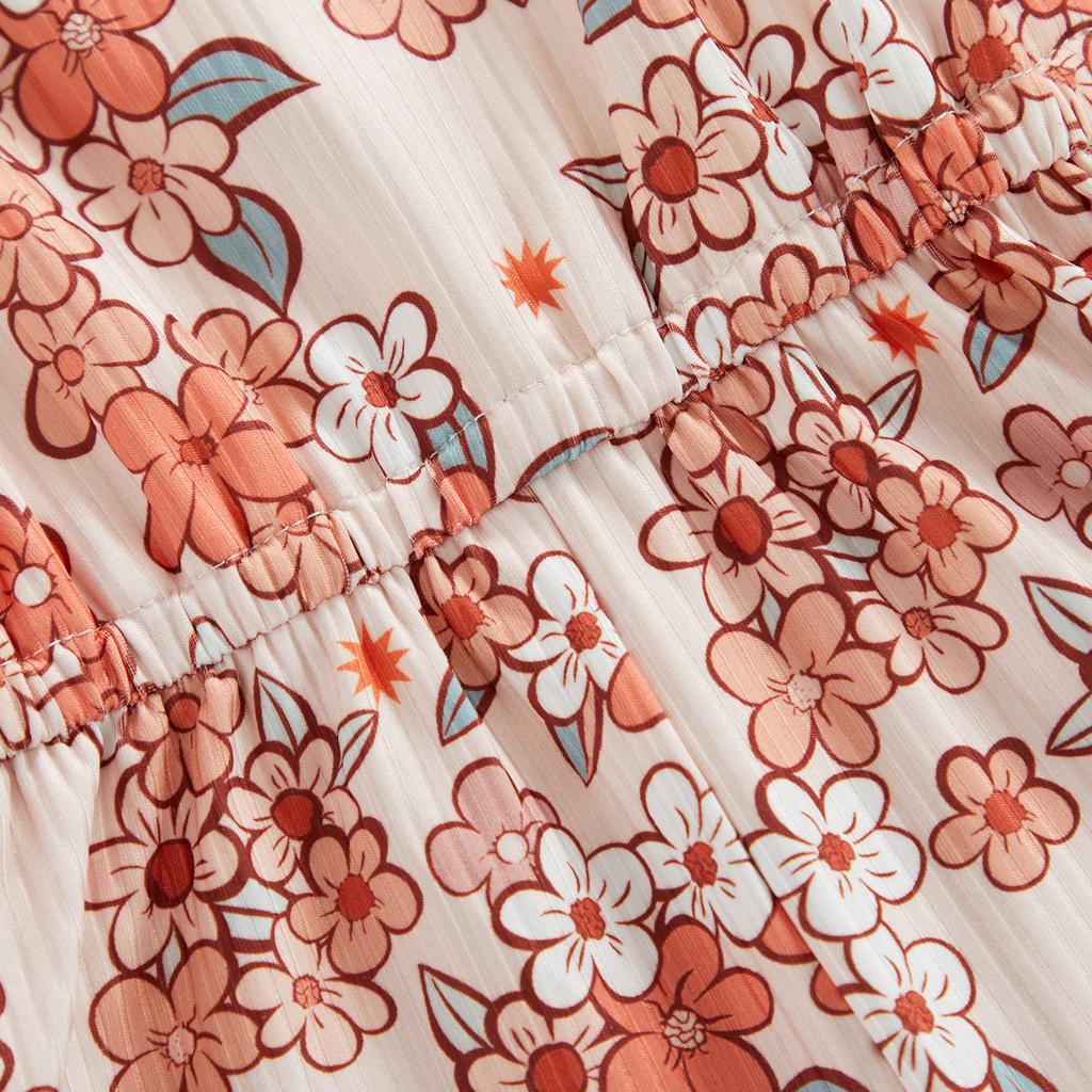 Летний комбинезон для малышей-девочек, с рисунком в виде цветка, без рукавов, с завязками, шорты, комбинезон