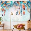 Психоделический гобелен с перьями, настенный художественный богемный стиль, тапиз, хиппи, красочный, загадочный, для спальни, домашнего декора
