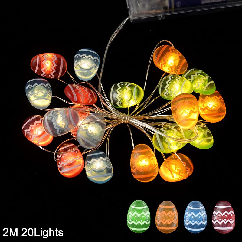 2M 20LED пасхальный кролик гирлянда морковка цыпленок яйца гирлянда счастливой пасхальной вечеринки украшение для дома дети подарок 2024