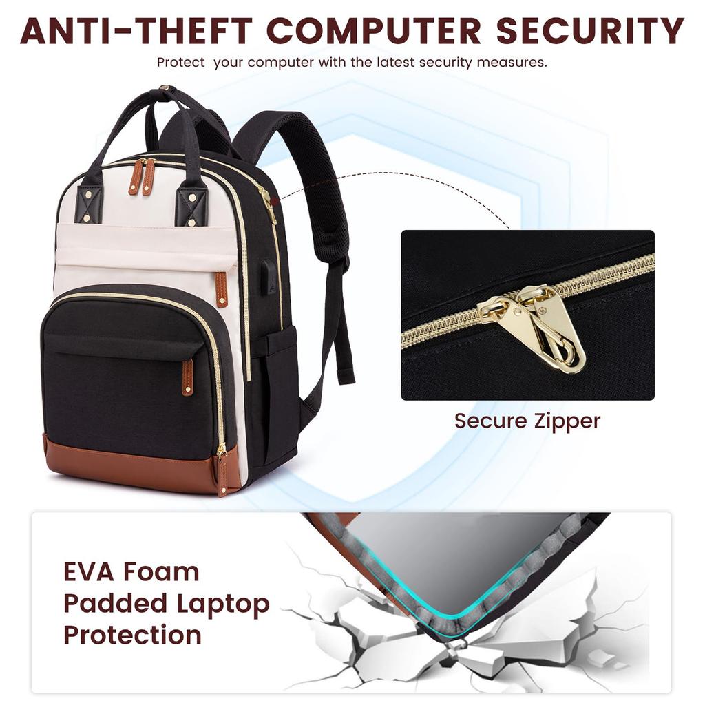 Стильный рюкзак для ноутбука для женщин – вместительная дорожная и студенческая сумка с зарядкой через USB и замком от кражи
