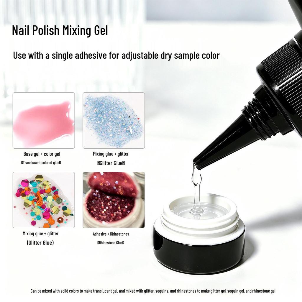 High Transparency Rhinestone Glitter Mixing Glue for Wearable Nails
