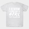 Футболка женская I Know I Run Like A Girl Try To Keep Tshirts An Harajuku Print Kawaii Tshirt Summer Short Sleeve Female T Shirt Top Tee
