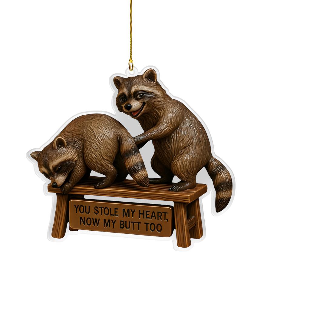 Hilarious Raccoon Christmas Ornament Acrylic Christmas Tree Decoration A Humorous Raccoon Gift For