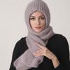 Зимние теплые вязаные толстые шапки-шарфы для женщин на открытом воздухе, высокоэластичная ветровая шапка
