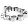 13 PCS CNC Billet Wheel Axle Spacer Kit I.D. 1.0'' - O.D. 1-1/2" for Harley  Bobbers and Choppers (Chrome)