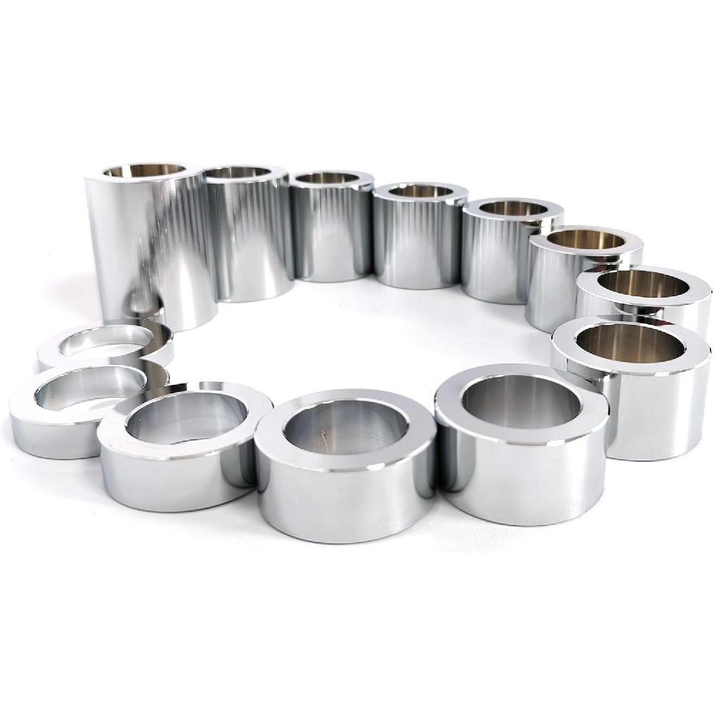 13 PCS CNC Billet Wheel Axle Spacer Kit I.D. 1.0'' - O.D. 1-1/2" for Harley Bobbers and Choppers (Chrome)
