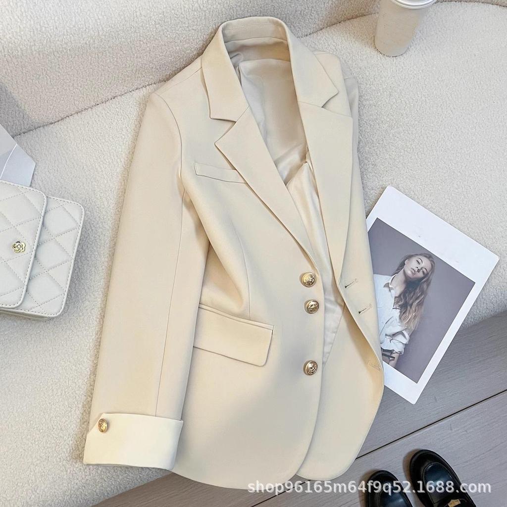 Женский пиджак свободного кроя зеленого цвета 2024 года для профессионального костюма — маленькая коллекция, весна и осень