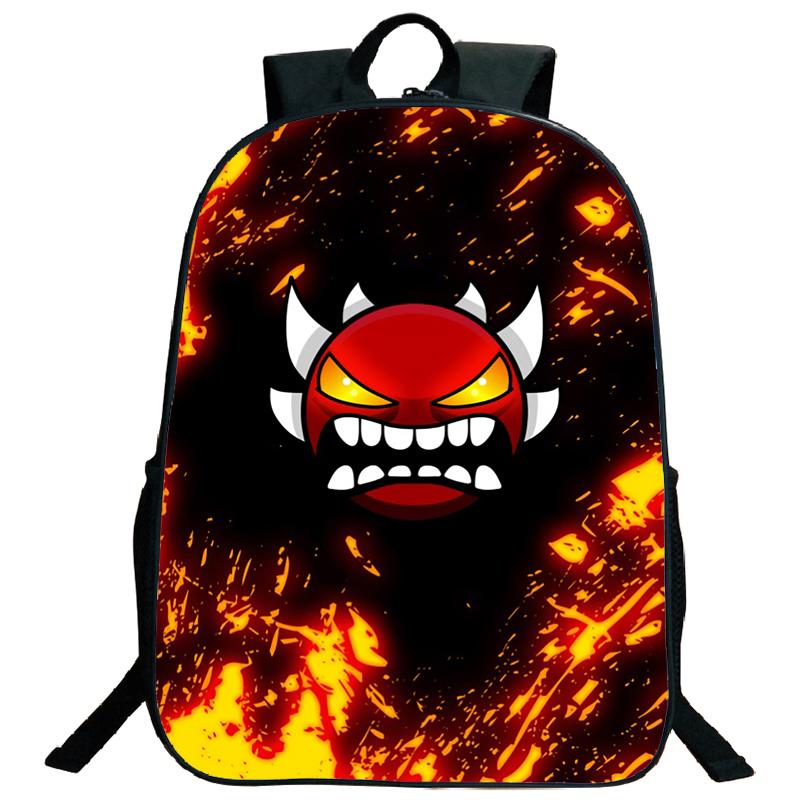 Angry Geometry Dash Backpacks for Middle and High School Students, Large Capacity Leisure Backpacks, Holiday Gifts