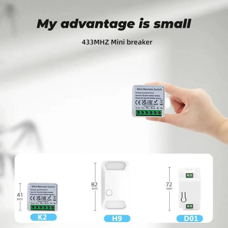 16A Relay Smart Switch for DIY Wireless Light Control RF433 MHz for Enhanced Home Automation
