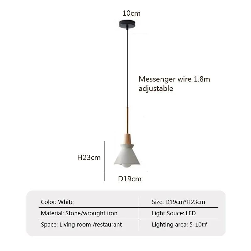 Nordic LED Подвесной светильник из дерева, черно-белый, для спальни, столовой, фона, домашнего внутреннего освещения