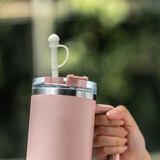 Набор силиконовых трубочек 1/6 шт. для стаканов 30/40 унций, многоразовые трубочки с крышками, пищевой силикон, легко моющиеся, сменные силиконовые