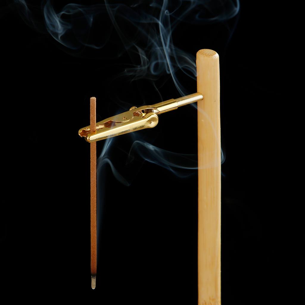 Бамбуковый держатель для благовоний для палочек, перевернутая курильница с фарфоровым улавливателем золы, буддийские принадлежности для домашнего декора