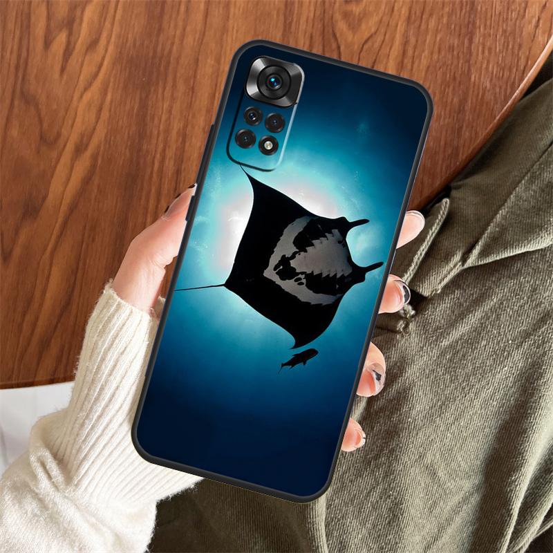 Animal Manta Ray Case For Xiaomi Redmi Note 14 Pro 13 12 11 10 15 Pro Plus Redmi 13 C 15 10C 12C 14C 15C Cover